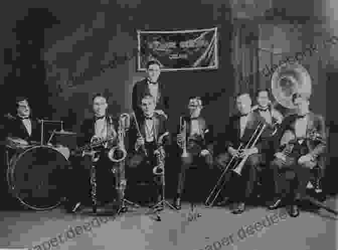 A Jazz Band Performing In The 1920s, With Musicians Playing Trumpets, Saxophones, And Drums. Making Music Modern: New York In The 1920s