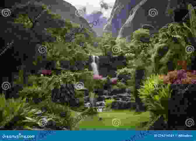 A Panoramic View Of The Lush Hawaiian Landscape, With Towering Mountains, Cascading Waterfalls, And Vibrant Greenery. Silversword Phyllis A Whitney