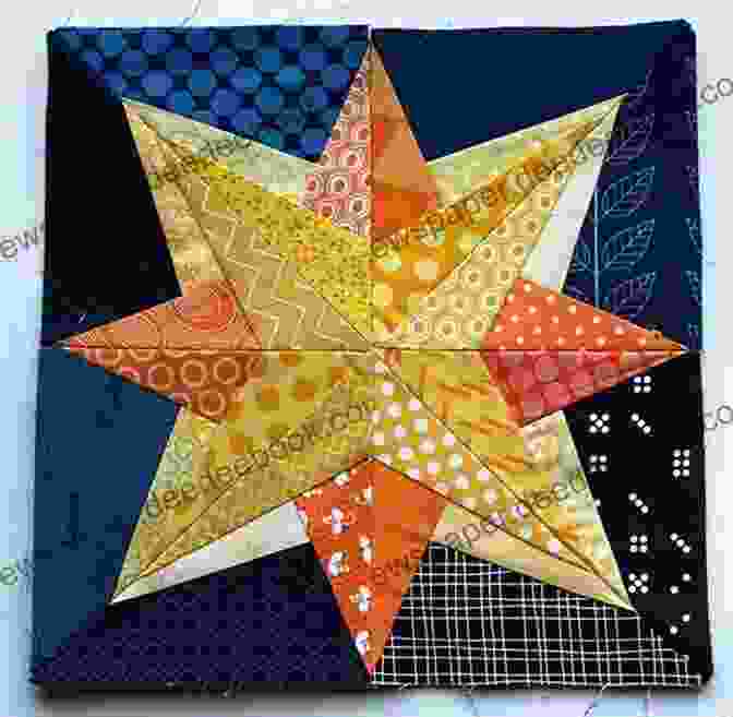 A Quilt With Paper Pieced Stars In Shades Of Red, Orange, And Yellow, Resembling Glowing Embers Carol Doak S Simply Sensational 9 Patch: 12 Quilt Projects Mix Match Units To Create A Galaxy Of Paper Pieced Stars