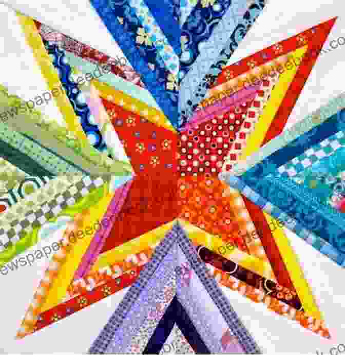 A Vibrant Quilt Featuring A Cluster Of Paper Pieced Stars In Various Sizes And Colors, Resembling A Galaxy Carol Doak S Simply Sensational 9 Patch: 12 Quilt Projects Mix Match Units To Create A Galaxy Of Paper Pieced Stars