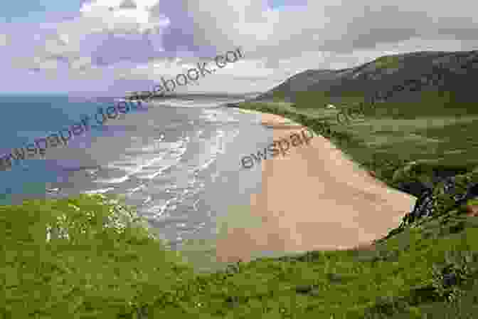 Panoramic View Of Rhossili Bay, A Stunning Crescent Shaped Beach On The Gower Peninsula In South Wales Walking On Gower: 30 Walks Exploring The AONB Peninsula In South Wales (Cicerone Walking Guides)